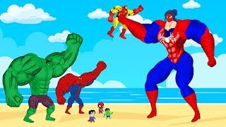 Team Hulk amp IronMan SpiderMan Vs Evolution Of MUSCLE SPIDER GIRL Who Is The King Of Super Heroes [upl. by Nessy872]