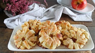 Dolcetti facili con la pasta sfoglia le CIAMBELLINE DI MELE E SFOGLIA🍎  La cucina di Rita [upl. by Haimaj]