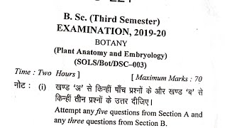 😯Plant Anatomy Embryology Bsc 2nd Year Botany Previous Question Papers  Sri Dev Suman  Hnbgu [upl. by Quenby620]