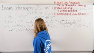 Differentialgleichungen 6  DGL Lineare inhomogene DGL 2 Ordnung mit konstanten Koeffizienten II [upl. by Groves]