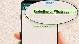 How to use Underline text on WhatsApp Hindi 2020 [upl. by Arodasi]