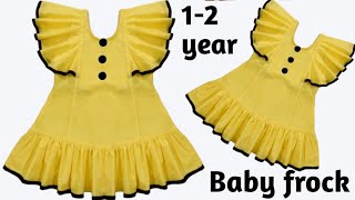 New design baby frock designing sleeves baby frock frill baby frock baby dress cutting and stitching [upl. by Ahsed]