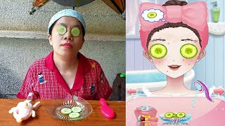 kenhmeximuoi bắt chước trò chơi trang điểm Anime Girl Dress Up 💄 Muội Vlog [upl. by Aztirak]