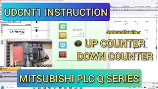 GX Works2  UP Down Counter UDCNT1 Instruction Mitsubishi PLC Tutorial With HMI GOT2000 Simulation [upl. by Ymiaj]