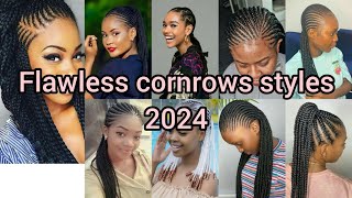 Flawless cornrows hairstyles 2024  Cornrows styles for black ladies  Braids Hairstyles 2024 [upl. by Vey]