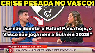 IMPRENSA DEBATE A DERROTA DO VASCO CONTRA O INTERNACIONAL NO BRASILEIRÃO 2024 [upl. by Akkeber]