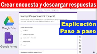 Como hacer una ENCUESTA en Google FORMS 🤓👉📋 Google DRIVE [upl. by Karsten]