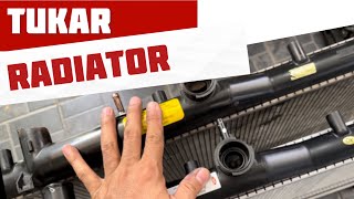 Cara tukar pasang radiator proton exora CFE  buka bumper  radiator patah [upl. by Marie]