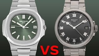 Patek Philippe Nautilus vs Breguet Marine Comparison 57111A014 and 5517TIG2TZ0 [upl. by Eceela]