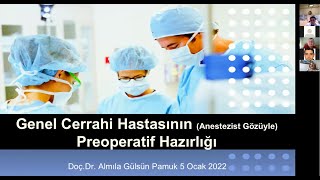 Anestezi Preoperatif Değerlendirme  Doç Dr Almıla Gülsün Pamuk [upl. by Nnylidnarb]