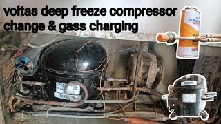 495 litter deep freeze compressor change in pahadi colony voltas [upl. by Hterag913]