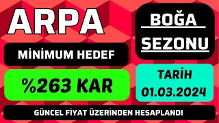 ARPA COİN BOĞA SEZONU EN GARANTİ KAR HEDEFİ NERESİ OLABİLİR bitcoin boğasezonu arpa arpacoin [upl. by Daveta]