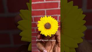 🌻 How To Make Fondant Sunflower shorts chefakashgupta [upl. by Anitnuahs]