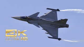 4K Saab JAS39 C Gripen Hungarian Air Force flying Display at Airpower 2022 AirShow Zeltweg LOXZ [upl. by Loggins767]