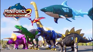 Miniforce Super Dino Power Battle and Rampage in Jurassic World [upl. by Domineca492]