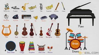 List of Musical Instruments  Learn Musical Instruments Names in English [upl. by Montagu]