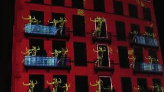 Fête des lumières 2023 Lyon  Fresque des Lyonnais quotRedessinemoi des Lumièresquot de Coudène et Guiol [upl. by Aihsia]