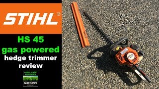 Stihl HS45 gasoline powered hedge trimmer review [upl. by Ahsiei390]