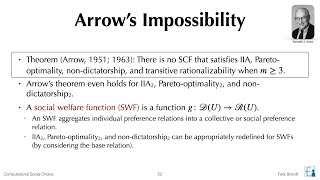 Computational Social Choice Lecture 4 Arrows Impossibility [upl. by Thorma512]