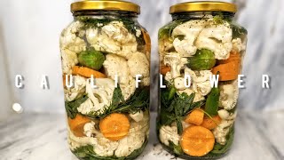 How to make pickled cauliflower  Iranian salty pickle  Delicious pickle  طرز تهیه ترشی شور [upl. by Hawger]