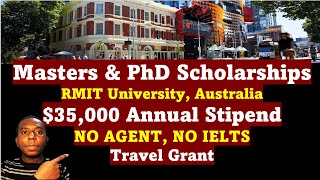 NO IELTS NO Agent Australian MSc amp PhD Scholarships 34000 Stipend amp Travel Grant [upl. by Nilyac704]