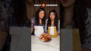 🥐Rs 40 vs Rs 400 Croissant Challenge Cheap vs Expensive Croissant ytshorts foodchallenge [upl. by Lilybelle]