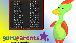 Math song  7 times tables Teach your child to count by 7s [upl. by Yrrab765]