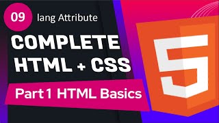 09  HTML lang Attribute  Complete HTML  CSS Course  PART 1  HTML Basics [upl. by Kaylyn]