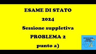 ESAME DI STATO 2024 SECONDA PROVA MATEMATICA sessione suppletiva PROBLEMA 2 punto a [upl. by Aceber]