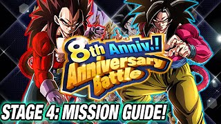 8TH ANNIVERSARY BATTLE ALL MISSIONS COMPLETE HOW TO CLEAR STAGE 4 DBZ Dokkan Battle [upl. by Ylellan472]