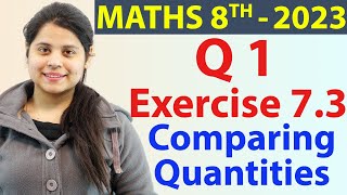 Q 1  Ex 73  Comparing Quantities  NCERT Maths Class 8th  Chapter 7 New Syllabus CBSE 2023 [upl. by Spiegel]