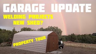 Harbor Freight Garage Update  Welding Projects  New Shed  Property Tour [upl. by Hairahcez915]