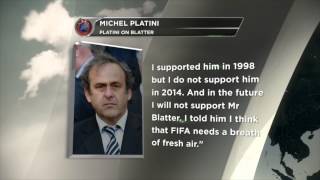 Michel Platini quotSepp Blatter nicht mehr unterstützenquot  FIFA FußballWM 2014 Brasilien [upl. by Orlanta617]