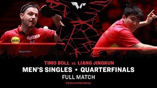 FULL MATCH  LIANG Jingkun vs Timo BOLL  MS QF  SingaporeSmash 2024 [upl. by Anilasor]