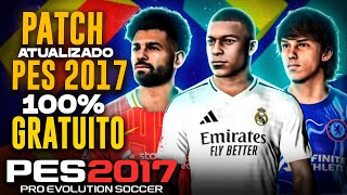 PATCH PES 2017 ATUALIZADO TEMPORADA 2025 COM PLACARES REAIS FACES E UNIFORMES  PES 2017 PC FRACO [upl. by Llewxam53]