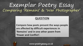 GCSE Grade 9 Power and Conflict Poetry Essay – Comparing ‘Remains’ and ‘War Photographer’ AQA 2020 [upl. by Orel243]