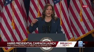 Harris speaks at first presidential campaign in Wisconsin [upl. by Htebsle543]