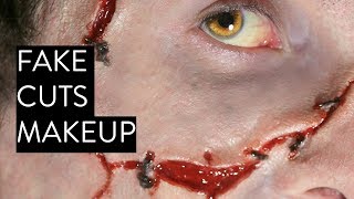 Fake Cuts with Stitches for Halloween  FX transfers [upl. by Ycniuq]