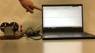 Demonstration of AC generator connected to an oscilloscope [upl. by Aitercul537]