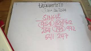 June 26 2024 BEST 3D LOTTO GUIDE 3dswertres titaswerte777 3dlottoguide lotto swertres [upl. by Cychosz]