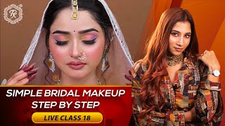 Live Class 18  Simple Bridal Makeup Step By Step  Makeup Class pkmakeupstudio [upl. by Nodnas]