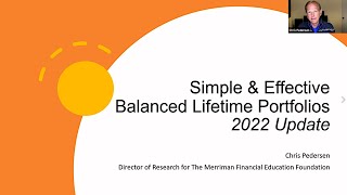 Bogleheads® Chapter Series  Chris Pedersen on Simple amp Effective Balanced Lifetime Portfolios 2022 [upl. by Lat]