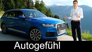 Allnew Audi Q7 Sline FULL REVIEW test driven 2016 V6 TFSI 333 hp neuer Q7  Autogefühl [upl. by Arotahs]