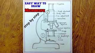 Microscope drawing easilyHow to draw compound of microscope step by step [upl. by Fawna965]