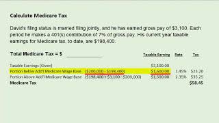 CH 4 Video 6 Calculate Medicare Tax [upl. by Atillertse256]