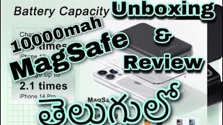 Ambrane MagSafe power bank 10000mah amp MagSafe backcover unboxing amp Review in Telugu  iPhone 11 [upl. by Zeculon]