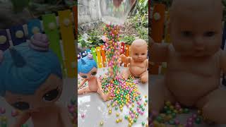 LOL Dolls and Baby Dolls playing marbles asmr satisfying relax [upl. by Dyson455]