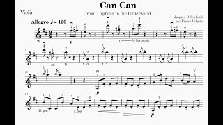 Offenbach  CanCan for Violin and Piano Accompaniment Practice Video [upl. by Cohleen]