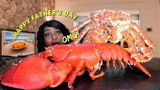 FATHERS DAY SEAFOOD SPECIAL When Larry the Lobster Meets Curtis the Crab [upl. by Ennad]