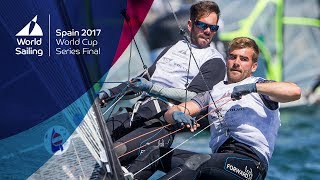 Full 49er Medal Race from the World Cup Series Final in Santander 2017 [upl. by Demitria]